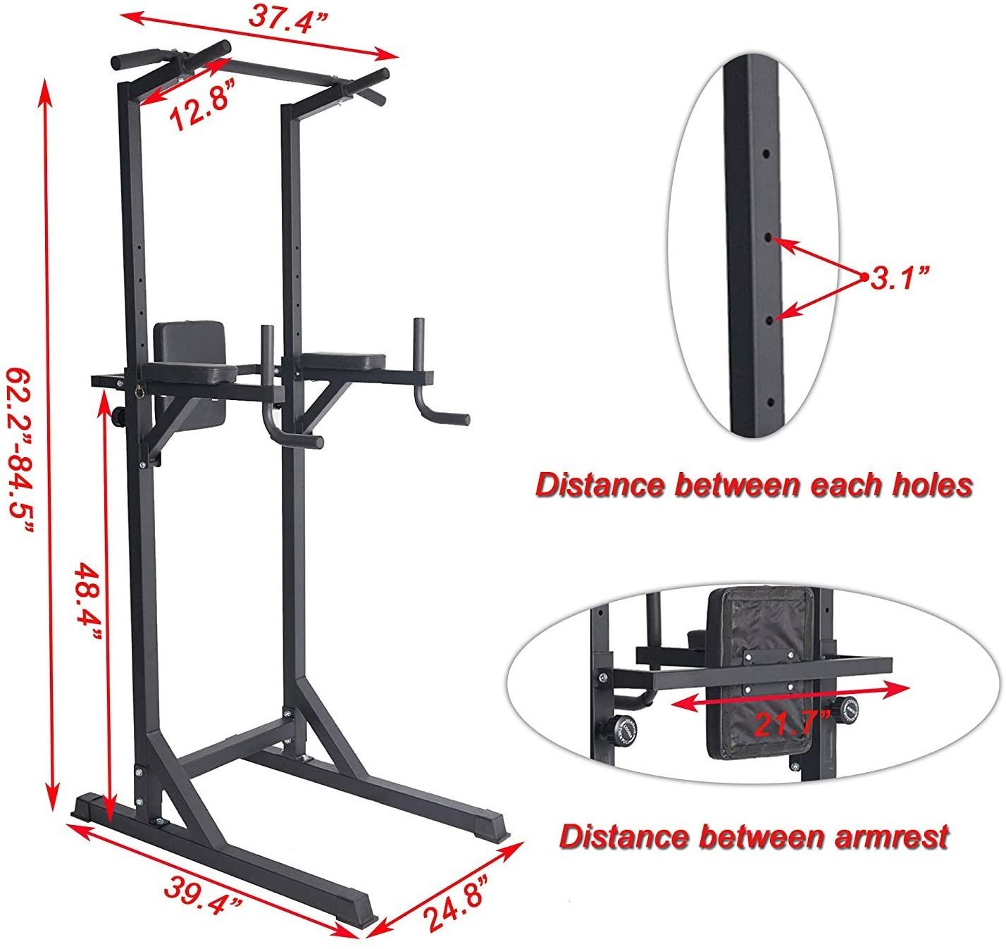 Power Tower Adjustable Multi-Function Workout Station